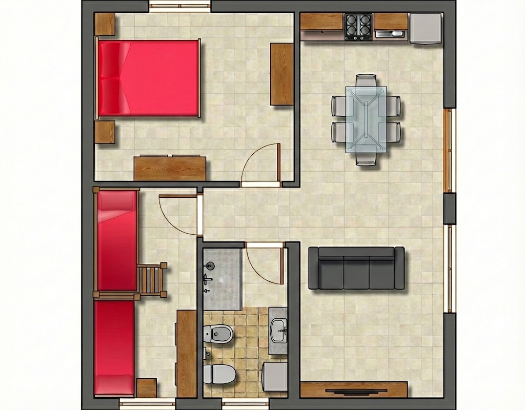 Pianta appartamento 4 persone